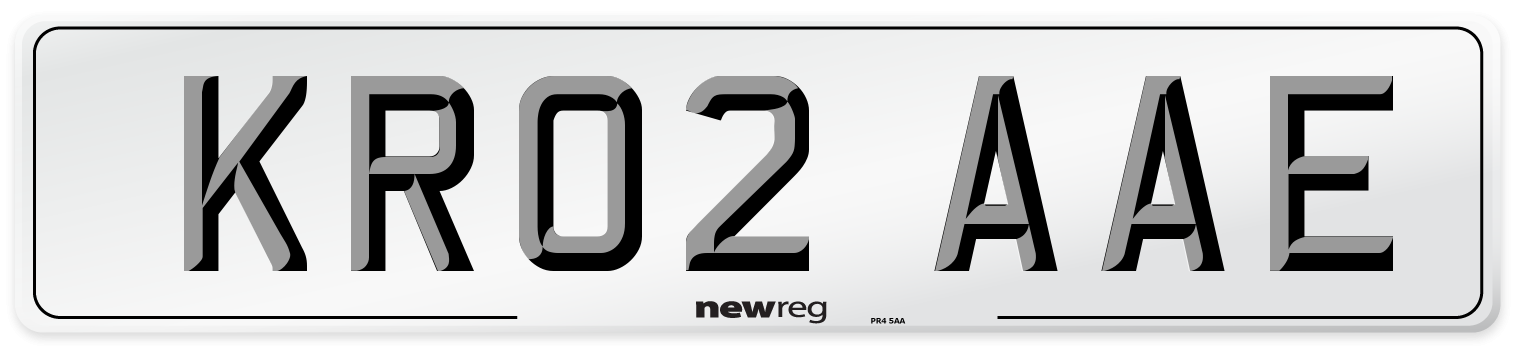 KR02 AAE Number Plate from New Reg